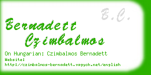 bernadett czimbalmos business card